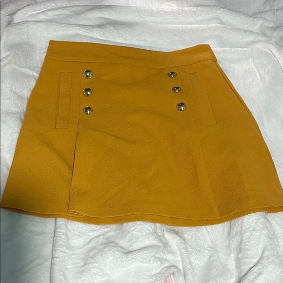 XOXO Dresses & Skirts - XOXO Yellow Double-Breasted Mini Skirt